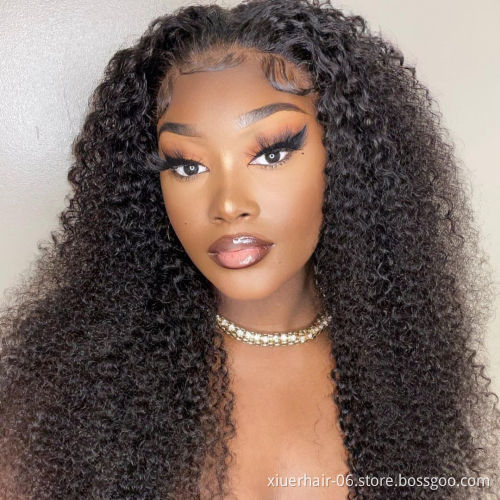 200 Density Hd Lace Wig Unprocessed Pre Plucked Raw Virgin Hair 13X4 Curly Lace Front Wigs Human Hair Afro Kinky Curly Wig